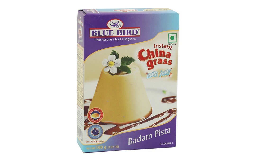 Blue Bird Instant China Grass Milk jelly, Badam Pista   Bottle  100 grams